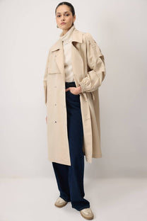 Trench oversize con maniche elasticizzate
