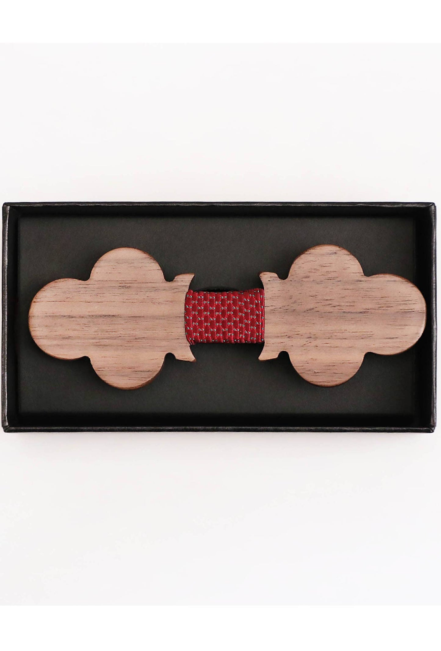 Papillon in legno con fazzoletto da taschino coordinato