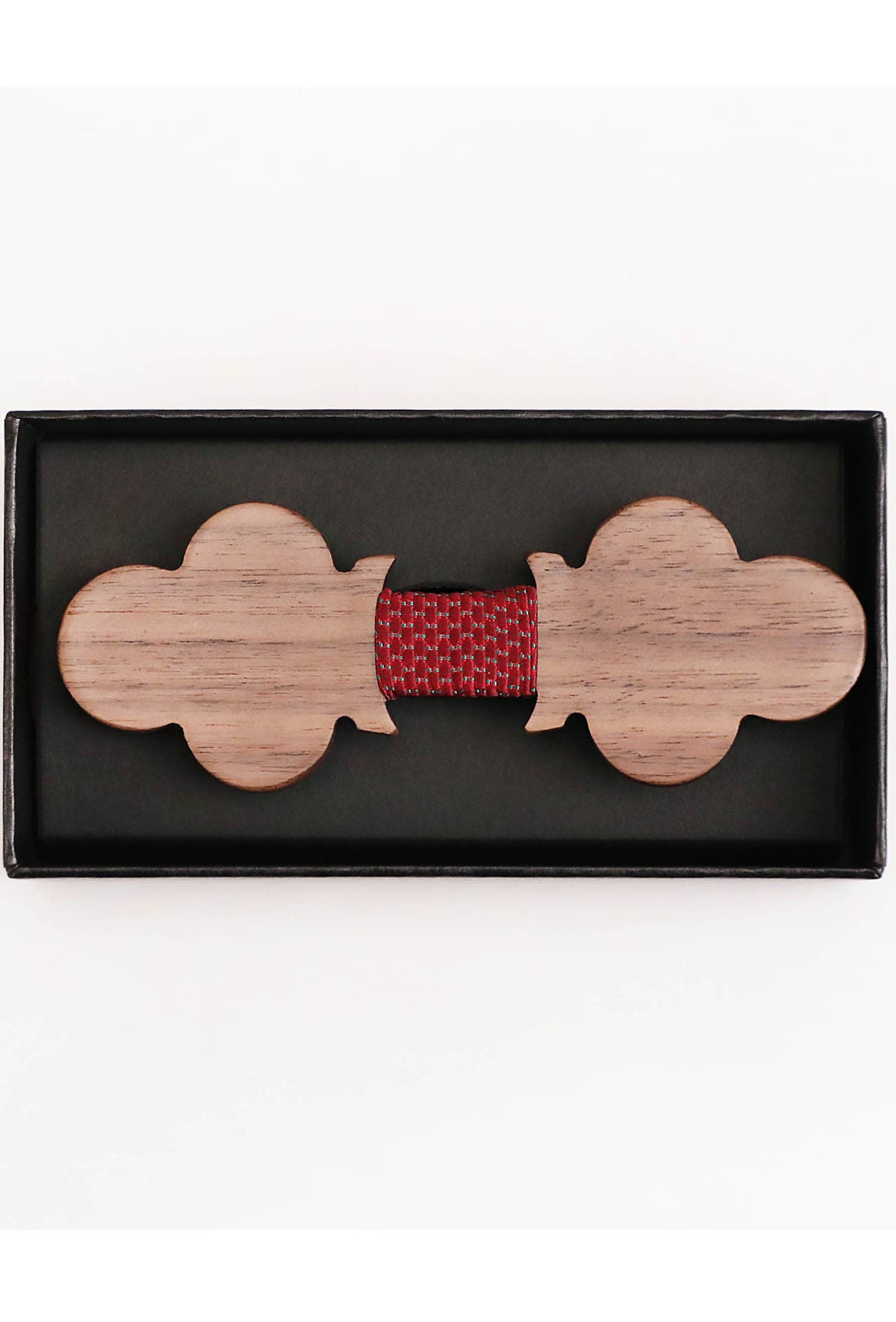 Papillon in legno con fazzoletto da taschino coordinato