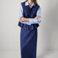 Gilet arricciato blu con laccetti