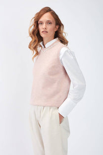 Gilet Colar in maglia con girocollo gioiello