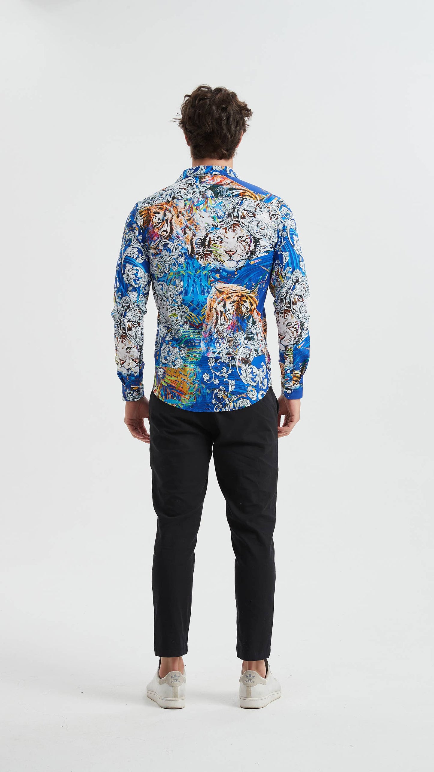Camicia premium da uomo con stampa digitale multicolor