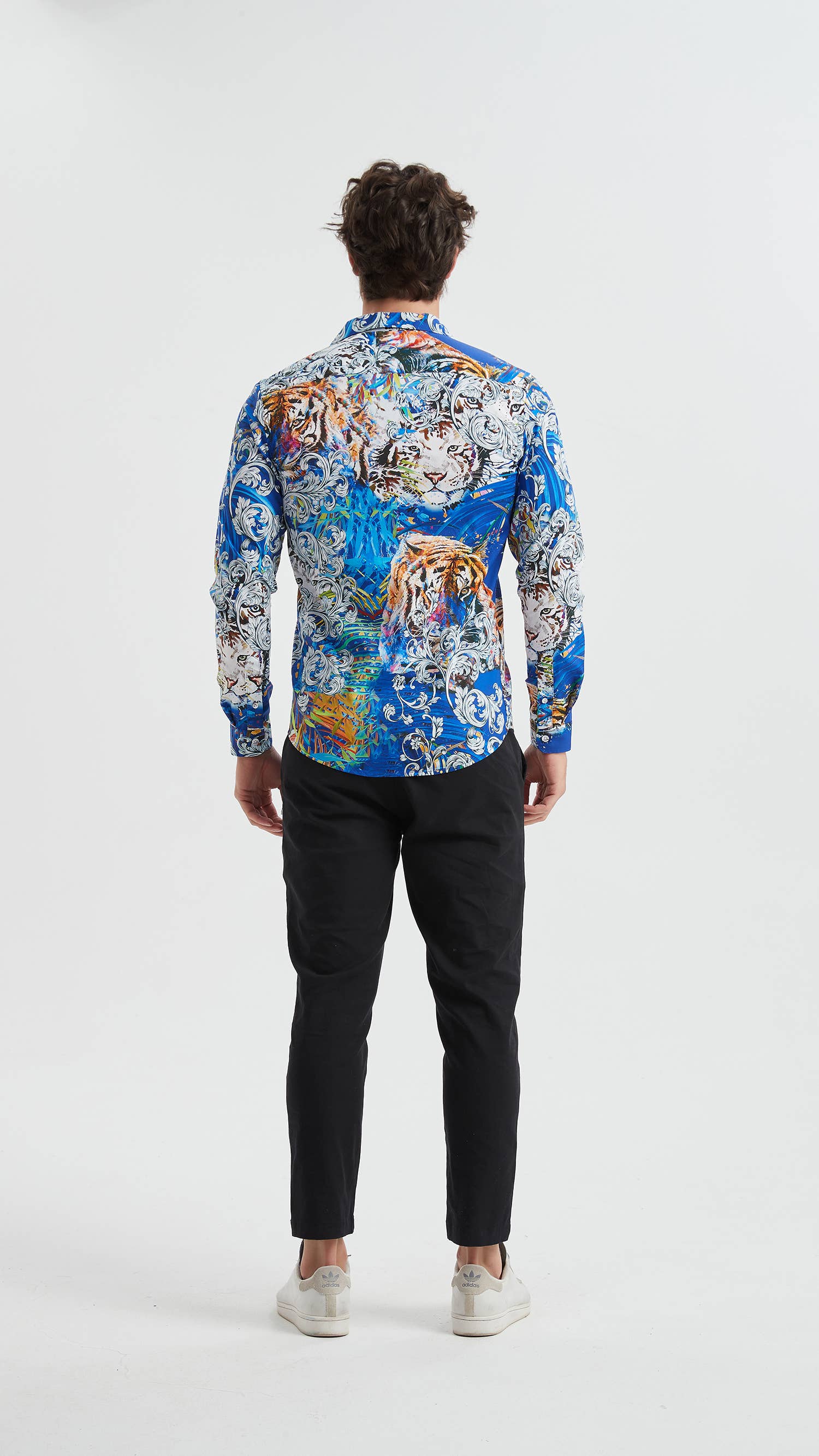 Camicia premium da uomo con stampa digitale multicolor