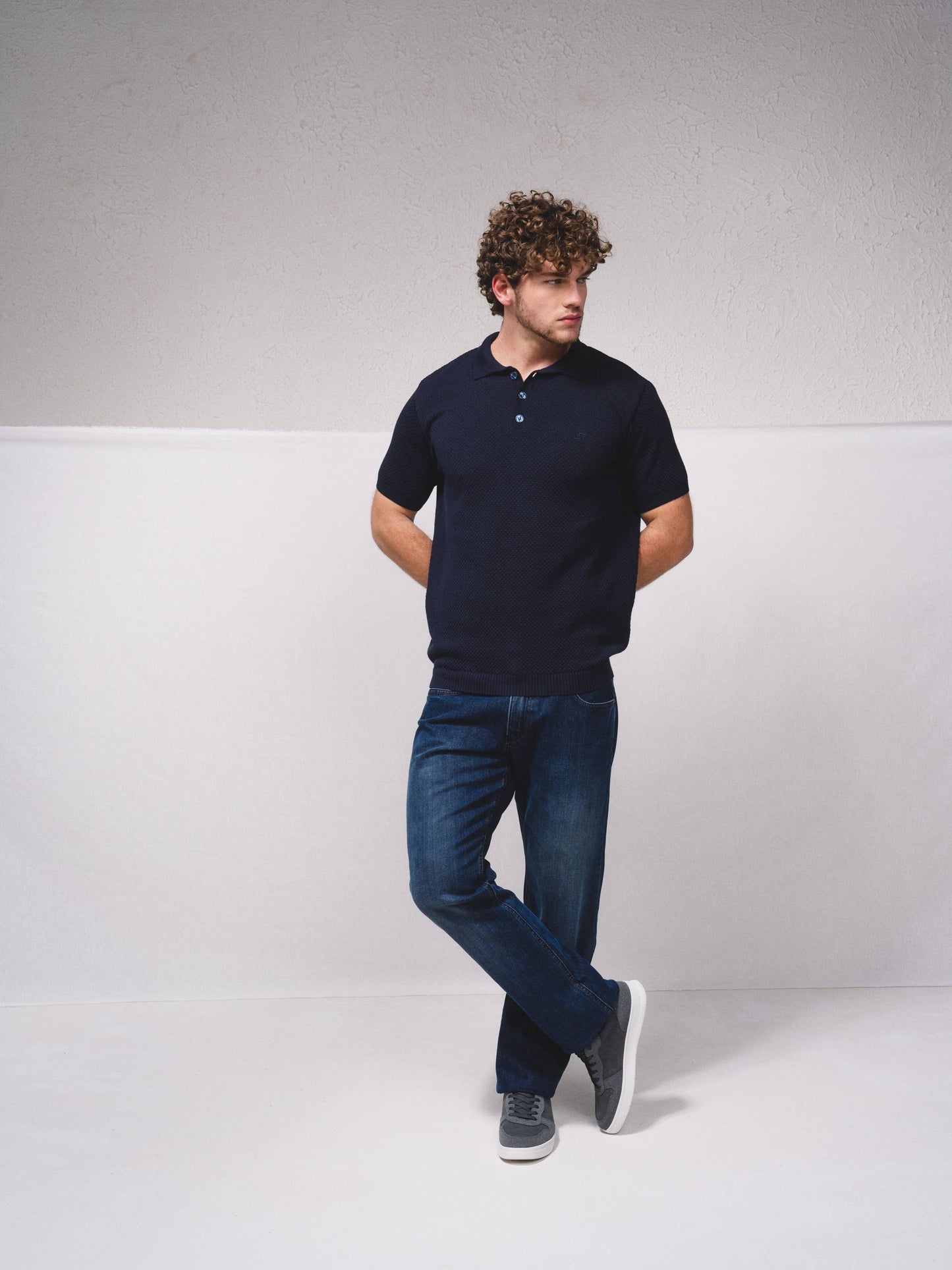 Polo in maglia di cotone a manica corta