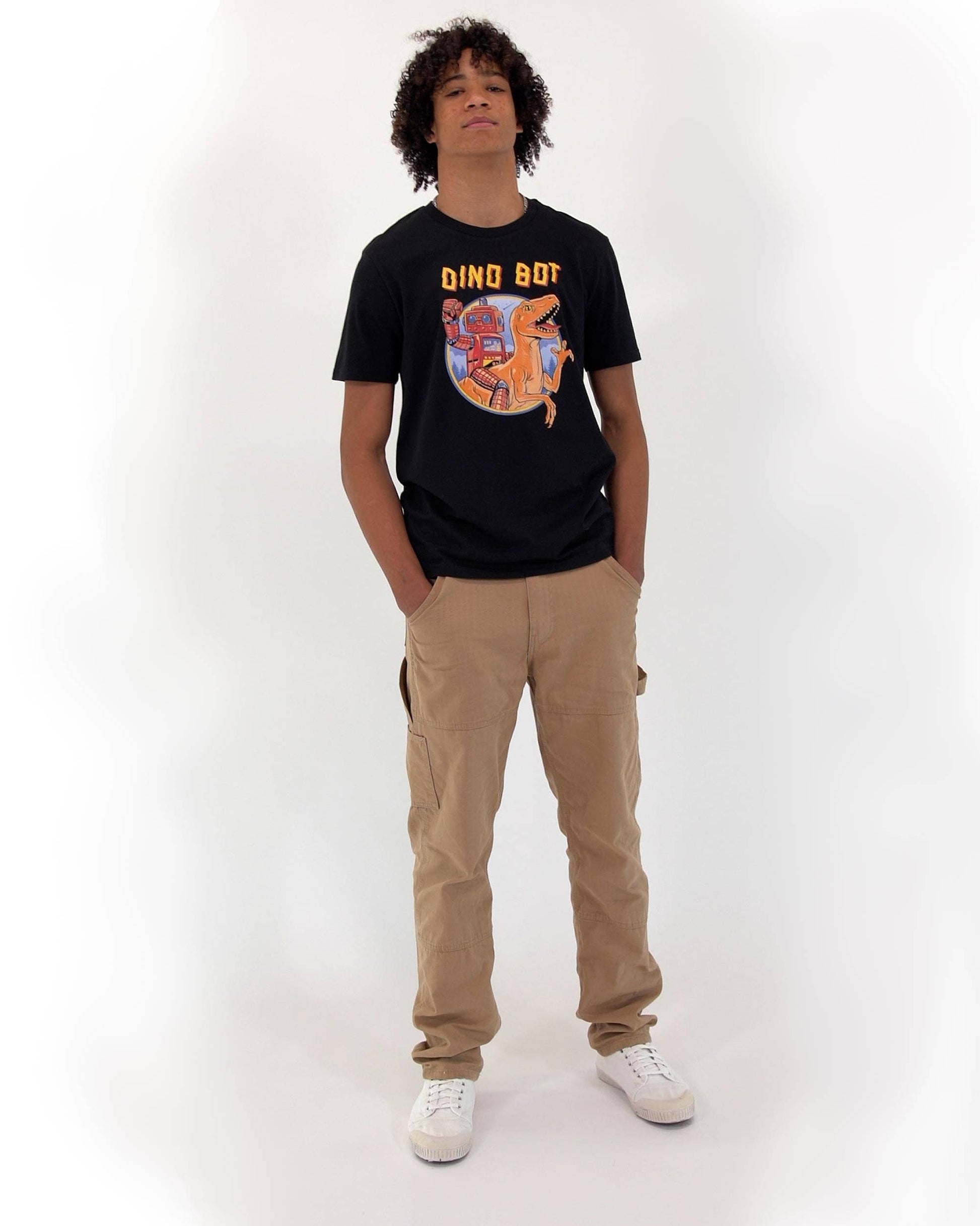 T-shirt Dino Bot con grafica vintage