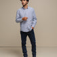 Camicia uomo a righe in cotone misto