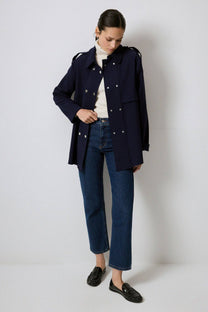 Camicia con spalline e bottoni a pressione in misto cotone