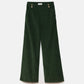 Pantaloni ampi in velluto a coste verde scuro