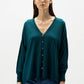 Cardigan oversize in lana merino extrafine con scollo a V