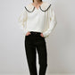 Maglione in maglia con colletto ricamato