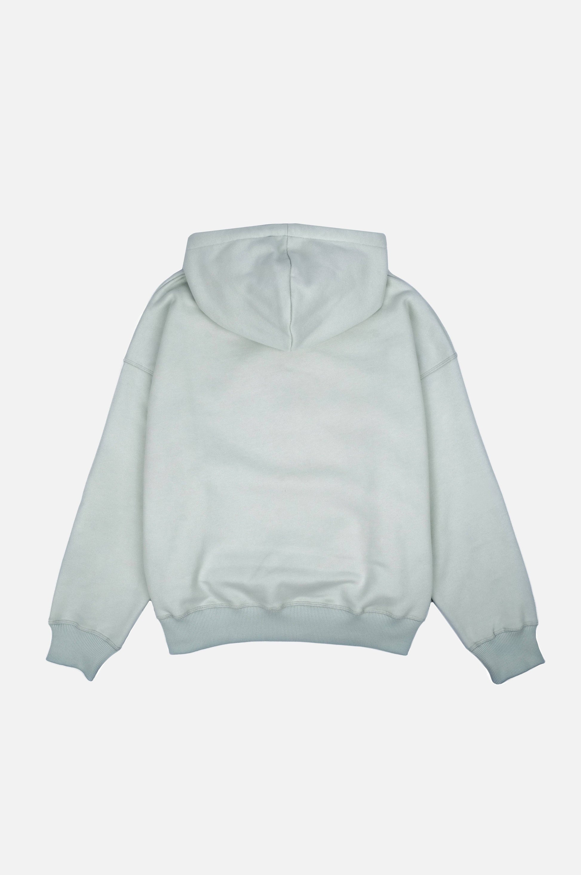 Felpa oversize donna in cotone biologico verde menta con cappuccio