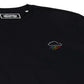 T-shirt nera Rainbow ricamata in cotone biologico