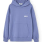 Felpa con cappuccio blu lavato oversize in cotone biologico
