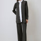 Camicia in tessuto melange bicolor con colletto a contrasto