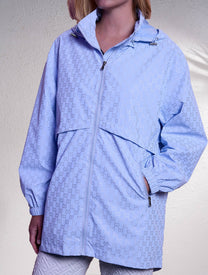 Parka lungo stampato con cappuccio rimovibile
