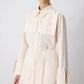 Camicia in lino con sprone in pizzo floreale e cintura
