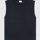Maglione smanicato girocollo blu navy