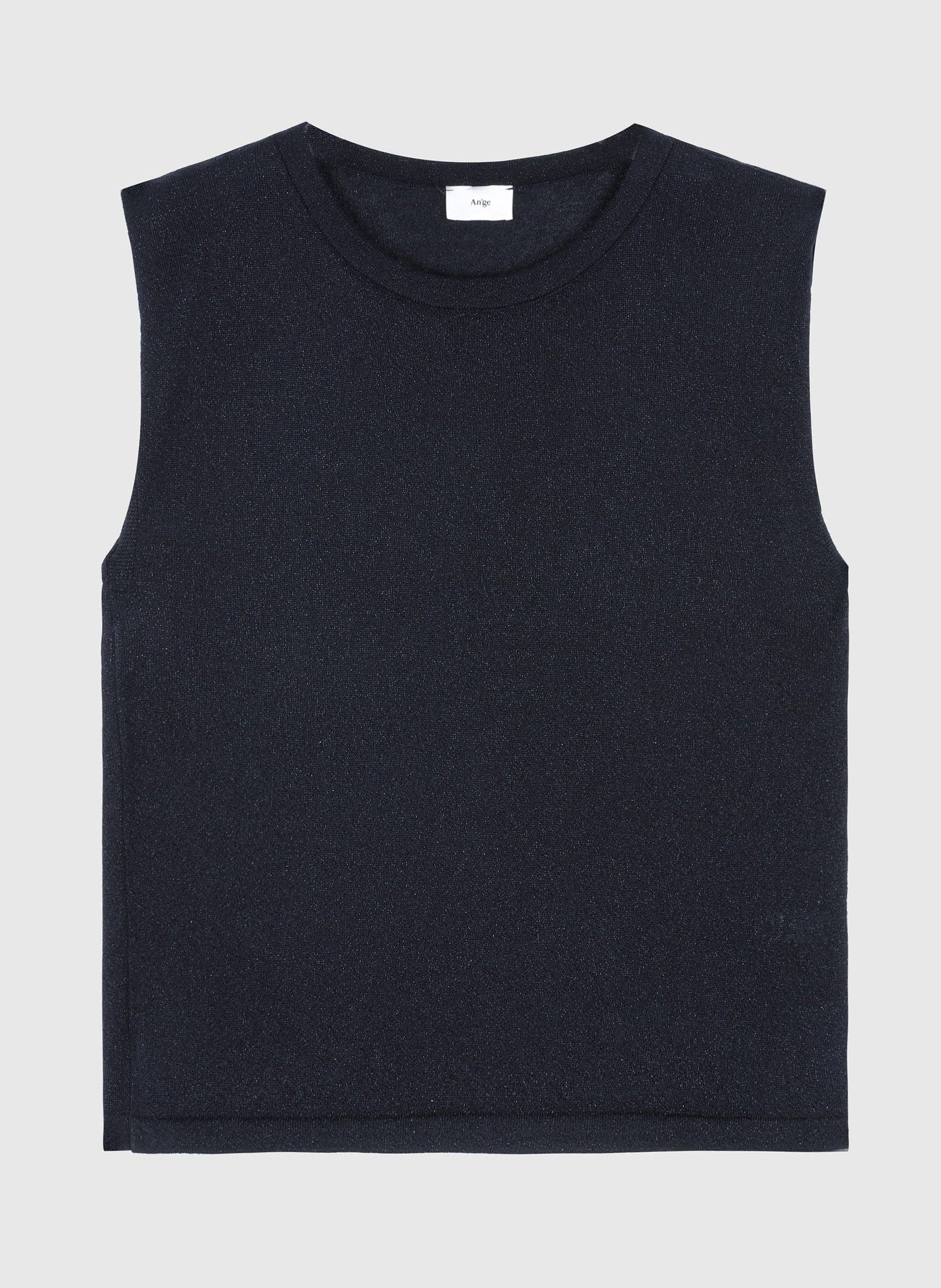 Maglione smanicato girocollo blu navy