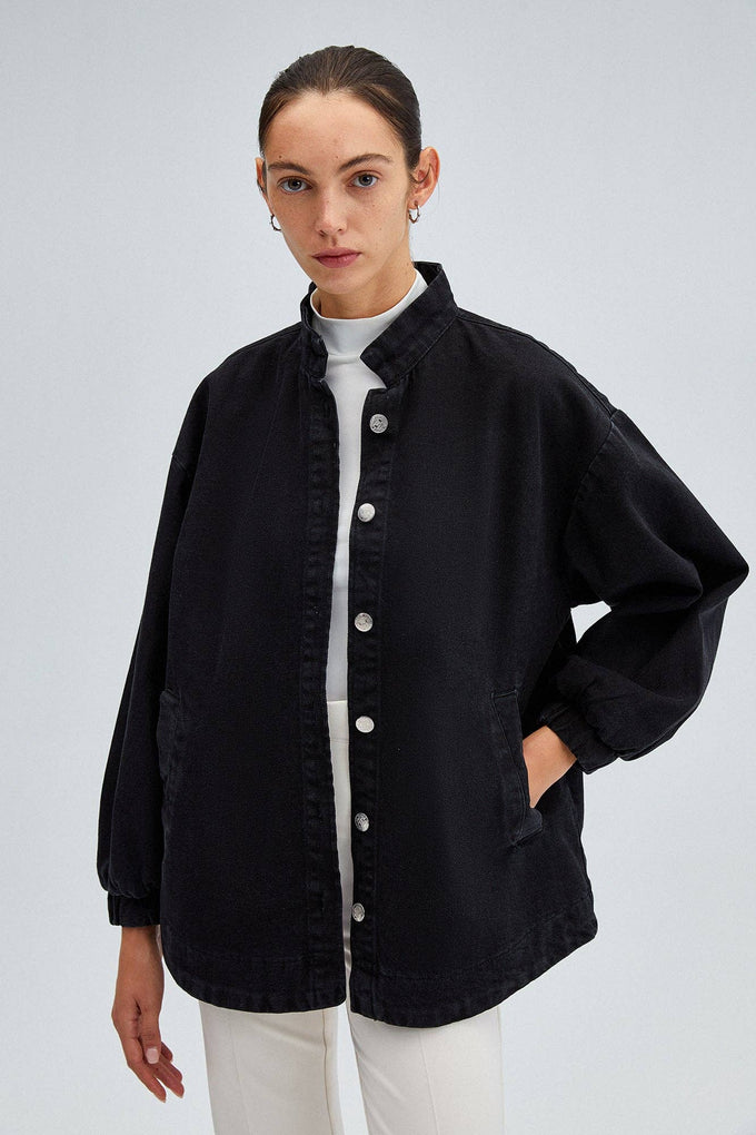 Giacca bomber oversize in denim