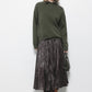 Maglione in maglia verde oliva con scollo tondo