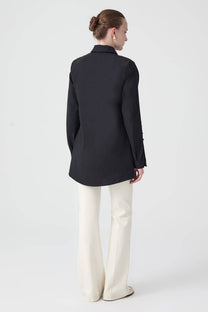 Camicia in popeline con bottoni in metallo in misto cotone