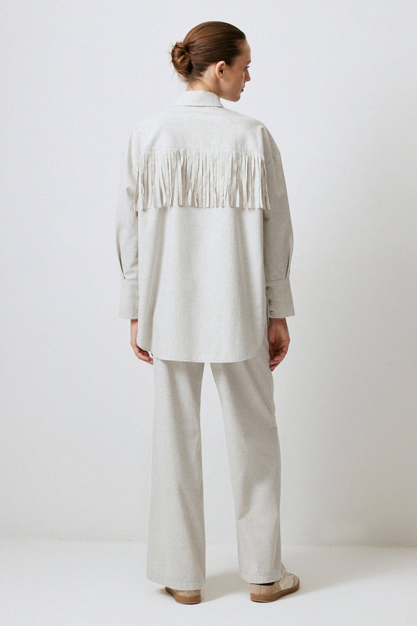 Camicia melange con frange