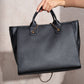 Borsa shopper in ecopelle con manici e catena