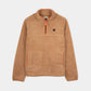 Felpa sherpa con collo zip color cammello