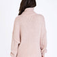 Maglione dolcevita oversize color polvere Lejoko