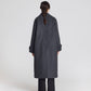 Cappotto lungo oversize Tove in lana riciclata grigio scuro mélange