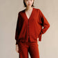 Cardigan oversize in lana merino extrafine con scollo a V