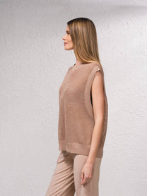 Maglione in maglia aperta laminata