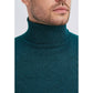 Maglione dolcevita effetto cashmere verde taglie curvy