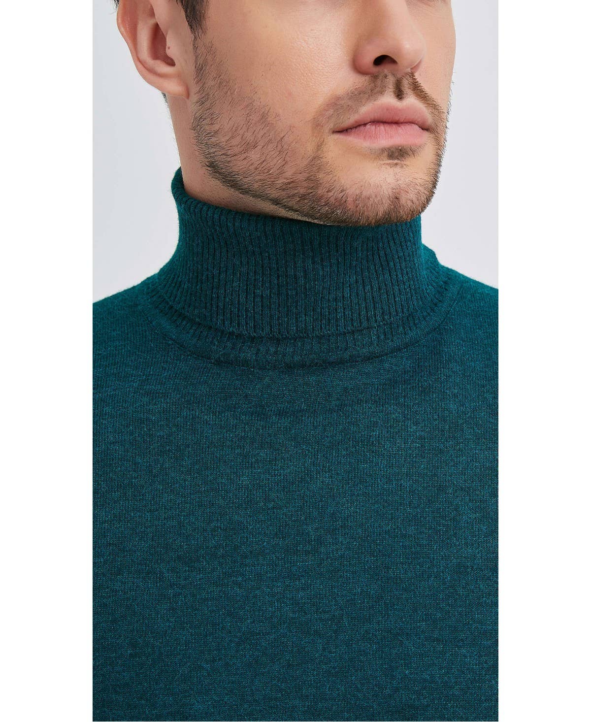Maglione dolcevita effetto cashmere verde taglie curvy