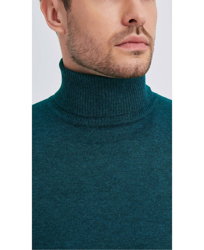 Maglione dolcevita effetto cashmere verde taglie curvy