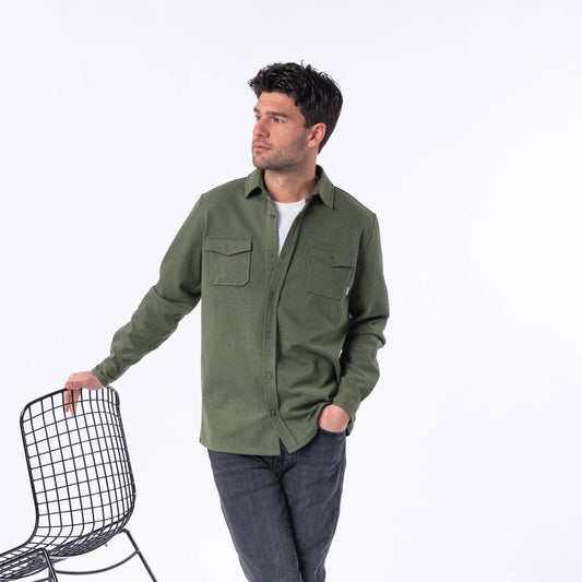 Sopracamicia in maglia antipiega kaki