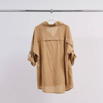 Camicia oversize in cotone ricamata