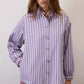 Giacca in gabardine a righe lilla