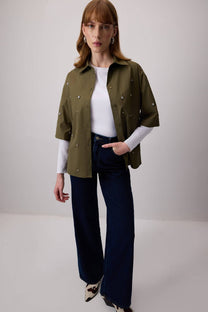 Camicia ricamata con pietre