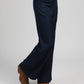 Pantaloni navy a gamba dritta con vita elasticizzata