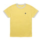 T-shirt in cotone biologico giallo slub con profili a contrasto