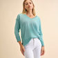 Felpa lunga in maglia con scollo a V