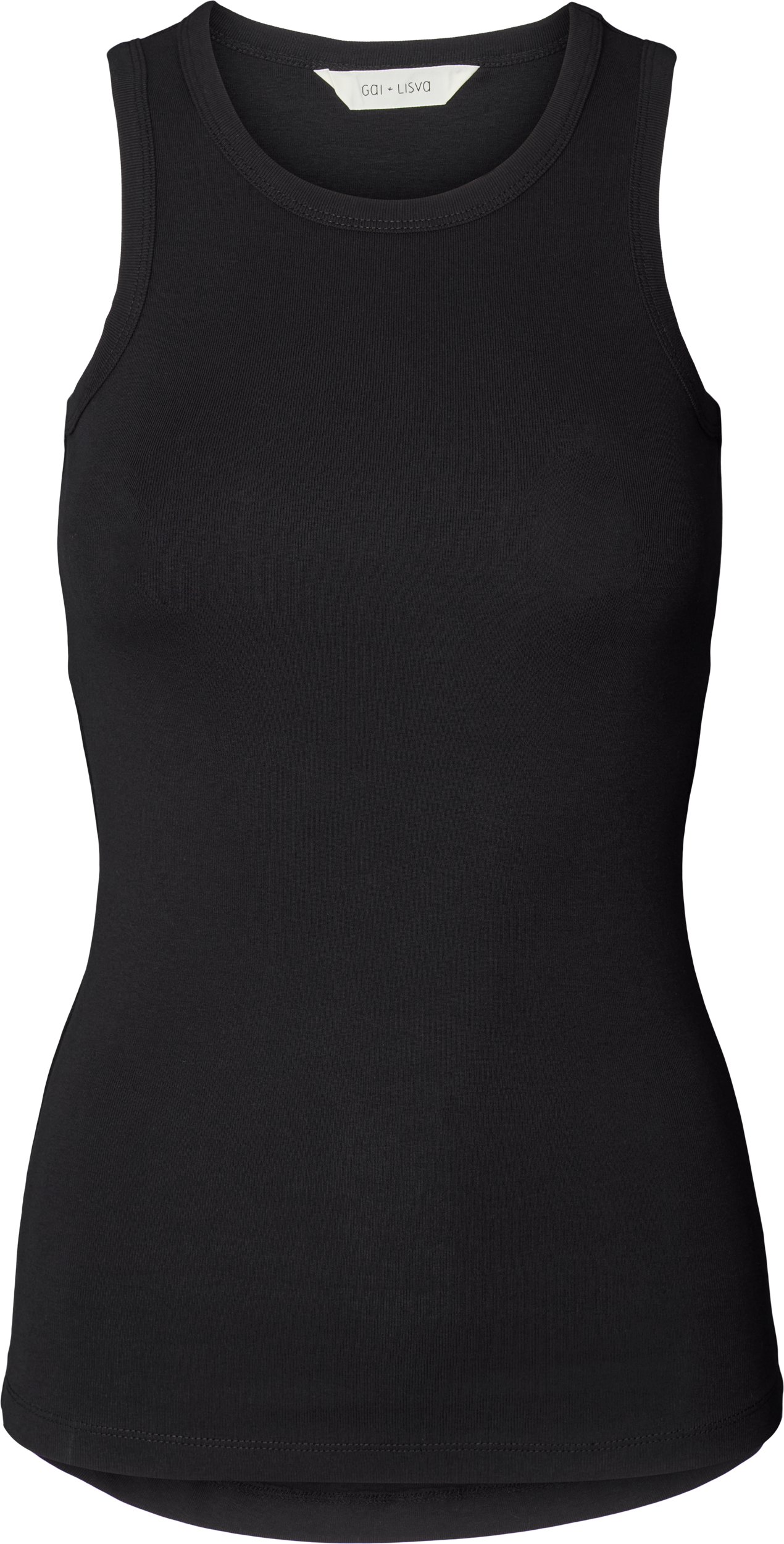 Top a costine Alberte in cotone biologico nero