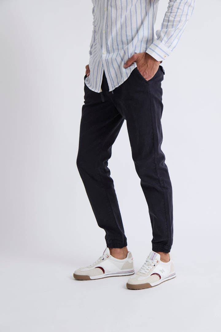 Pantaloni jogger con vita elastica e fondo con polsino