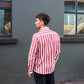 Camicia Maggia a righe rosse in lino e cotone biologico
