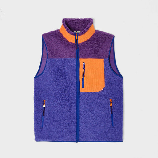 Gilet Sherpa Unisex Senza Maniche con Zip in Poliestere Riciclato
