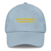 Cappellino da baseball ricamato “More Spaghetti Less Upsetti”