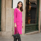 Abito in maglia con tasche e scollo a V