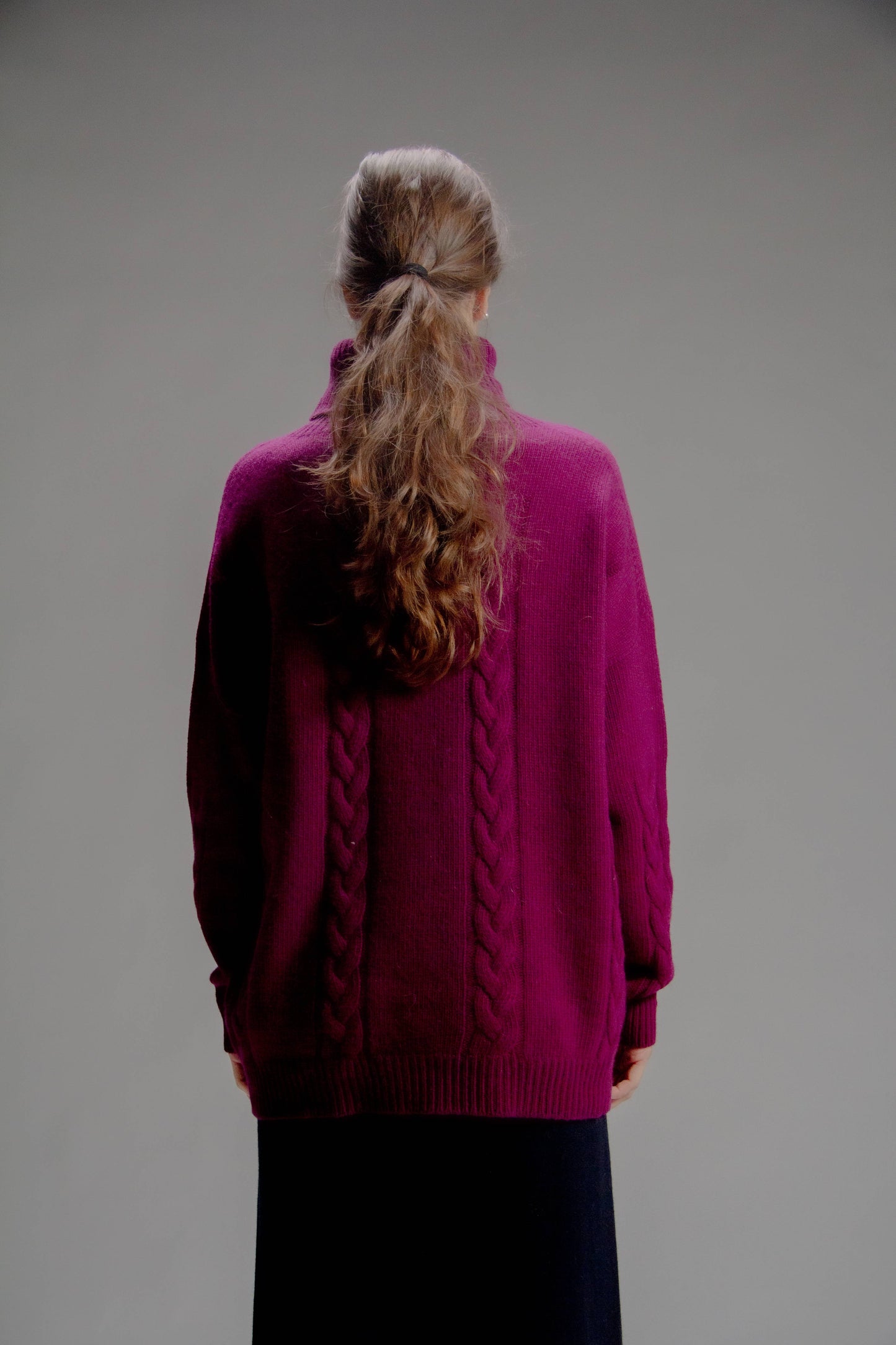 Maglione dolcevita oversize in misto cashmere 3D Knit