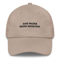 Cappellino da baseball ricamato "Save Water Drink Negronis"